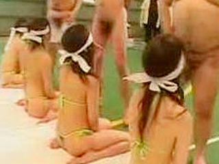 Blindfolded Tokyo Nippon Pornstars Fucking Sucking Cock Lineup in XXX Thai China